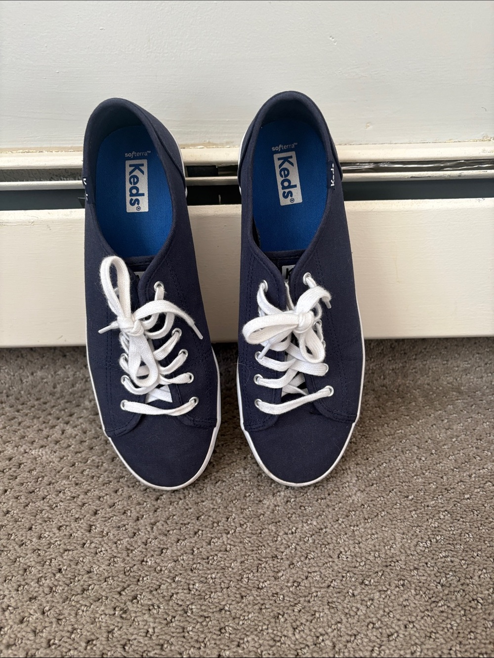 Keds Navy Canvas Low-Top Sneakers with White Laces